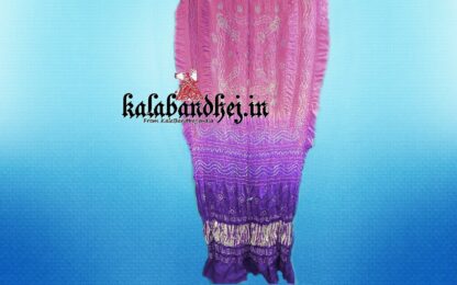 Pink-Purple Shaded Bandhani Dupatta Bandhani