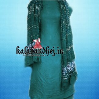 Gaji Silk Rama Grey Dress Material Bandhani