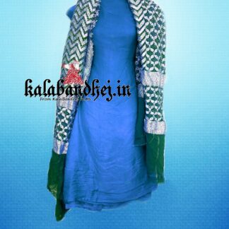 Gaji Silk Aqua Sky Dress Material Bandhani