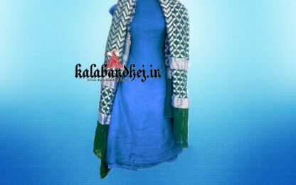 Gaji Silk Aqua Sky Dress Material Bandhani
