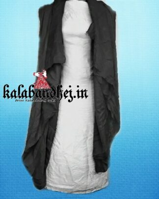 Gaji Silk   White – Grey  Plain Dress Material Bandhani