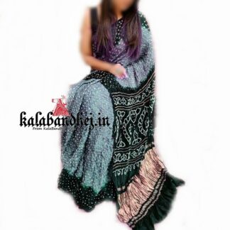 Lavender-Bluies Designer Gaji Silk Bandhani  Saree Bandhani