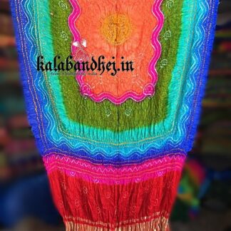 Multi Color Bandhani Gaji Silk Dupatta Bandhani