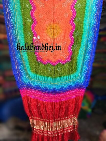 Multi Color Bandhani Gaji Silk Dupatta Bandhani