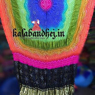 Multi Color Bandhani Gaji Silk Dupatta 3 Bandhani