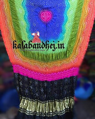 Multi Color Bandhani Gaji Silk Dupatta 2 Bandhani
