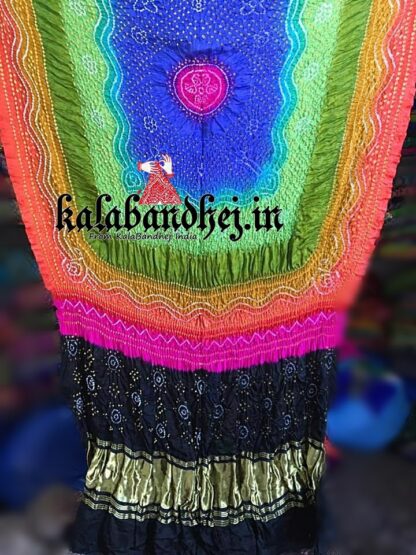 Multi Color Bandhani Gaji Silk Dupatta 3 Bandhani