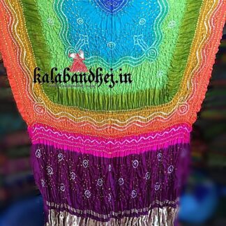 Multi Color Bandhani Gaji Silk Dupatta 4 Bandhani