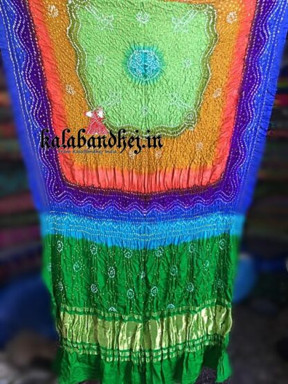 Multi Color Bandhani Gaji Silk Dupatta 6 Bandhani