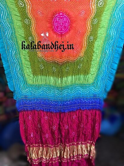 Multi Color Bandhani Gaji Silk Dupatta 7 Bandhani