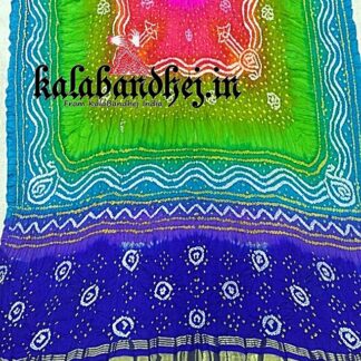 Multi Color Bandhani Pure Gaji Silk Dupatta 01 Bandhani