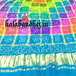 Multi Color Bandhani Gharchola Dupatta Pure Gaji Silk 02 Bandhani