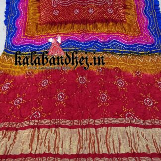 Multi Color Bandhani Pure Gaji Silk Dupatta 01 Bandhani