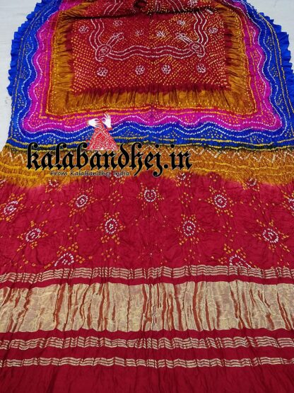 Multi Color Bandhani Pure Gaji Silk Dupatta 02 Bandhani