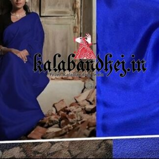 Blue Plain Modal Silk Saree Bandhani