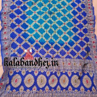 Blue-Rama Banarasi Bandhani Minakari Saree Pure Silk Banarasi Bandhani Sarees