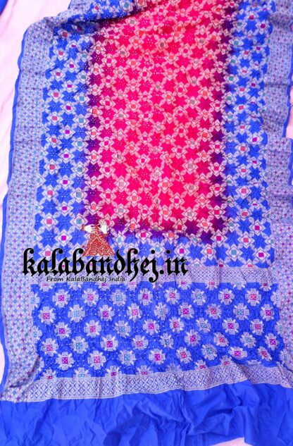 Blue-Pink Banarasi Bandhani Minakari Saree Pure Silk Banarasi Bandhani Sarees