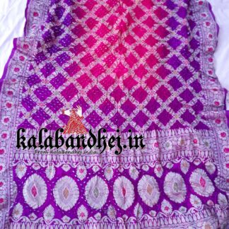 Pink-Aqua Banarasi Bandhani Minakari Saree Pure Silk Banarasi Bandhani Sarees