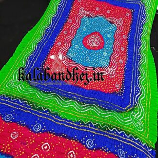 Mutli Color Bandhani Duppata Gaji Silk 08 Bandhani
