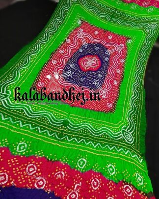 Mutli Color Bandhani Duppata Gaji Silk 06 Bandhani