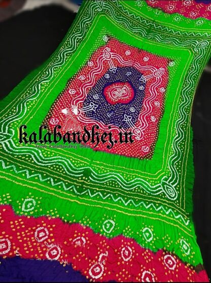 Mutli Color Bandhani Duppata Gaji Silk 06 Bandhani