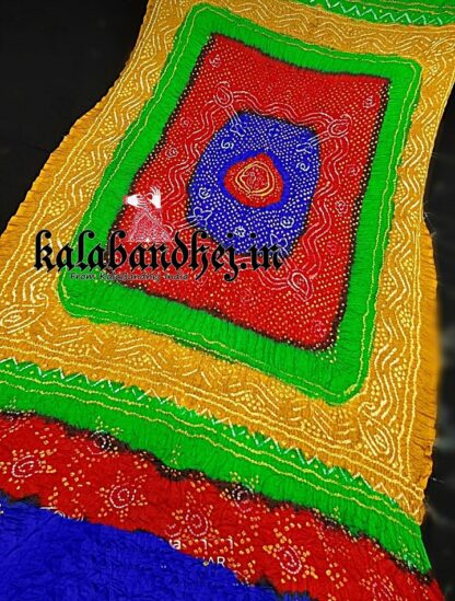 Mutli Color Bandhani Duppata Gaji Silk 02 Bandhani