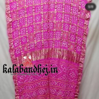 Magenta-Pink Bandhani Naksi Gharchola Saree Gaji Silk Bandhani