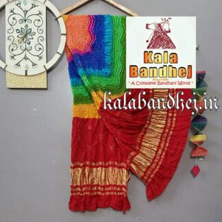 Multi Color Bandhani Gaji Silk Dupatta 008 Bandhani