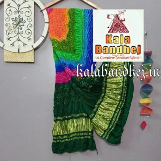 Multi Color Bandhani Gaji Silk Dupatta 004 Bandhani