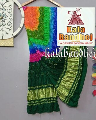Multi Color Bandhani Gaji Silk Dupatta 005 Bandhani