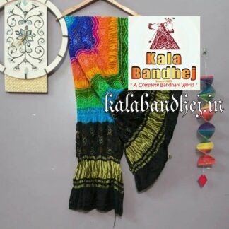 Multi Color Bandhani Gaji Silk Dupatta 003 Bandhani
