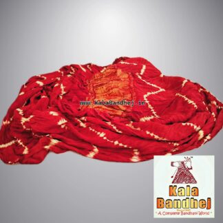 Red Shibori Saree Modal Silk Pure Bandhani