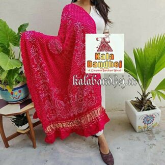 Red Shibori Saree Modal Silk Pure Bandhani