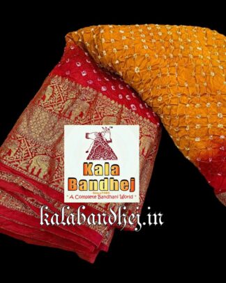 Red-Mango Kanchipuram Bandhani Saree In Pure Silk Bandhani