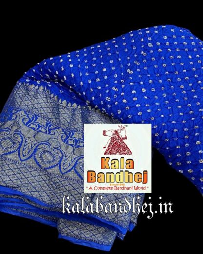 Blue Kanchipuram Bandhani Saree In Pure Silk Bandhani