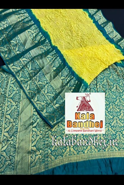 Yellow Kanchipuram Bandhani Saree In Pure Silk Bandhani