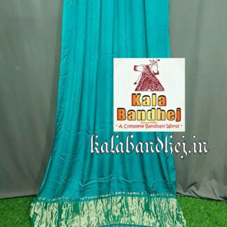 T Blue Modal Silk Plain Dupatta Lagdi Patto Bandhani