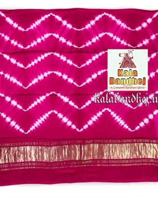 Pink Modal Silk Shibori Dupatta Lagdi Patto Bandhani