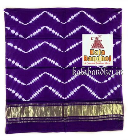 Purple Modal Silk Shibori Dupatta Lagdi Patto Bandhani
