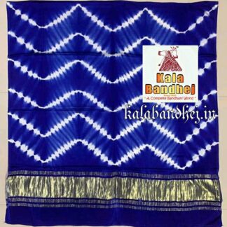 Blue Modal Silk Shibori Dupatta Lagdi Patto Bandhani