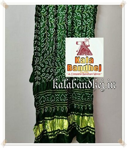 Green Bandhani Dupatta Designer Pure Gaji Silk Bandhani