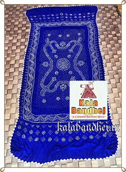 Blue Dupatta Bandhani Pure Gaji Silk Bandhani