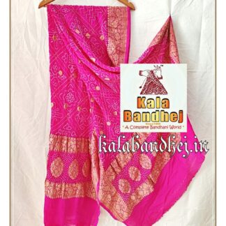 Pink Dupatta Banarasi Bandhani Designer Banarasi Bandhani Dupatta