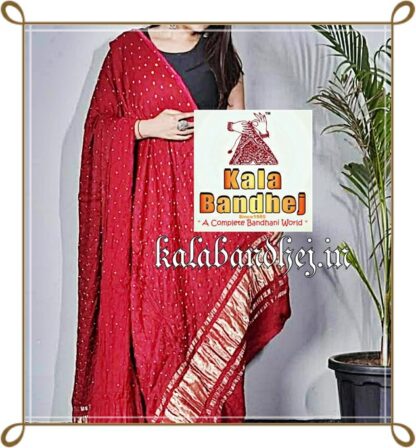 Red Bandhani Dupatta Dana Pure Modal Silk Bandhani