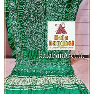 Light Green Bandhani Dupatta Designer Pure Gaji Silk Bandhani