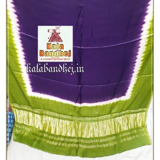 Mehendi-Purple Modal Silk Plain Dupatta Lagdi Patto Bandhani