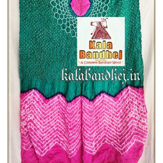 Rama-Pink Dupatta Bandhani Shibori in Modal Silk Bandhani
