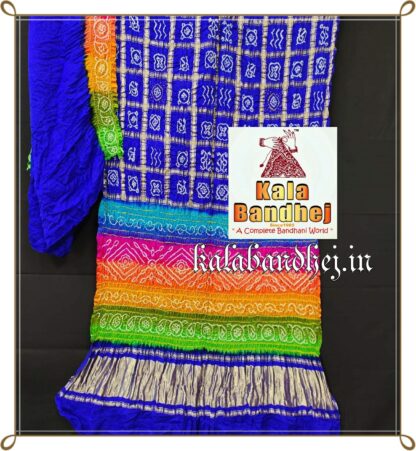 Blue Gharchola Multi Color Bandhani Saree Pure GajiSilk Bandhani