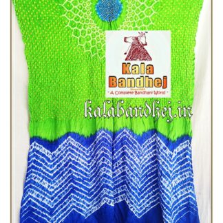 Pink-Blue Dupatta Bandhani Shibori in Modal Silk Bandhani