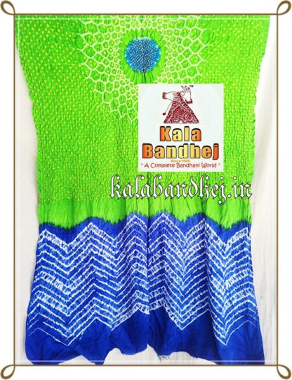 Parrot-Blue Dupatta Bandhani Shibori in Modal Silk Bandhani